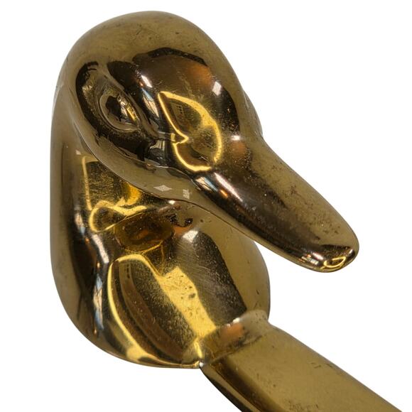 Vintage Solid Brass Duck Head Letter Opener Collector Monogrammed BBA - Picture 2 of 8